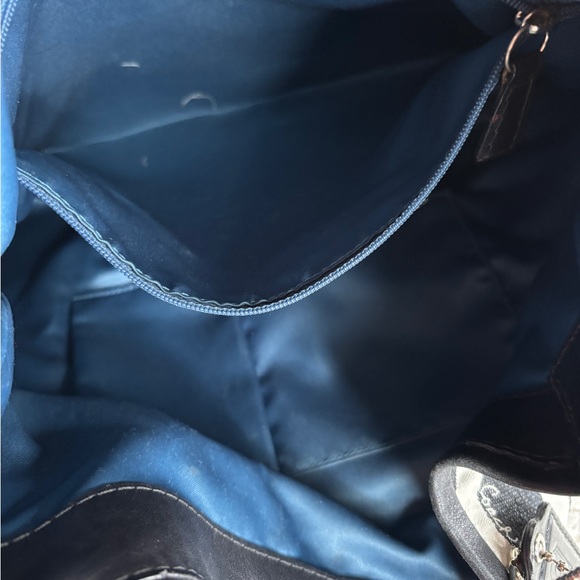 Coach 2009 HOBO Bag Canvas/Leather Denim Blue/Black EUC adjustable Strap - Picture 10 of 12